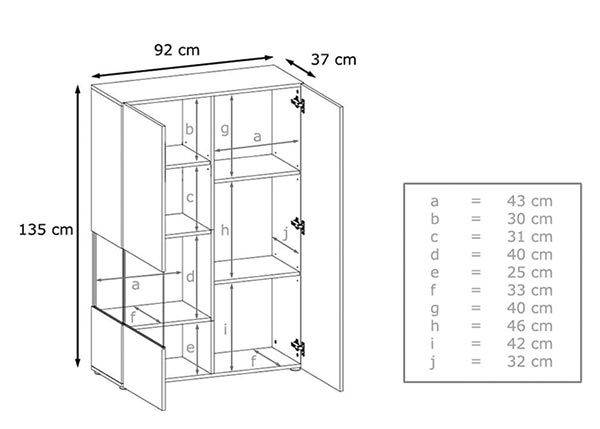 dimension de la vitrine design